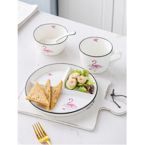 OBUD Ceramic weight loss plate with three compartments