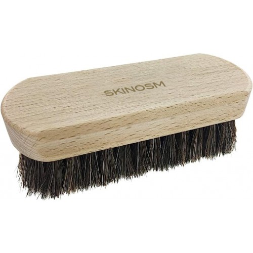 SKINOSM Brushes for Footwear, Horse Hair Shoe Shine Brush for Leather - Easy Grip Horse Hair Shoe Brush Made with Natural Beech Wood & Horsehair Bristles for Boots & Shoes