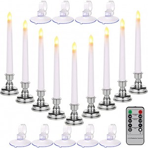 AOSTAR Flameless Taper Candles, 9pcs Christmas Long Candle Lamps with Remote and Timer LED Night Lights Battery Operated Electric Candles for Christmas Wedding Home Decor