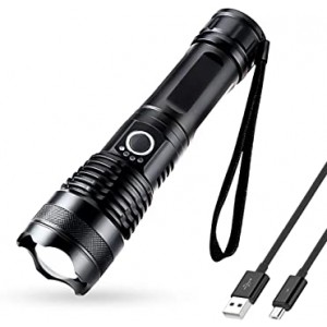CATNEE  P50 USB Rechargeable 5000 Lumen LED Tactical Flashlight 5 Modes Water Resistant for Camping Hiking Outdoor Biking Emergency