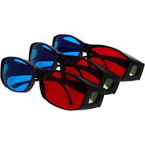 YAFEITE 3Pcs 3D Red-Blue Glasses Plastic Frame Black Resin Lens 3D Movie Game Glasses 3D Viewing Glasses 3D Style Glasses for Anaglyph Movie Photo Projector Film Television Computer Screen Game