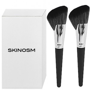 SKINOSM 2pcs Contour Brush, Cosmetic Brushes, Soft Hair Wooden Handle Makeup Shading Brush Cosmetic Tool for Makeup Artist