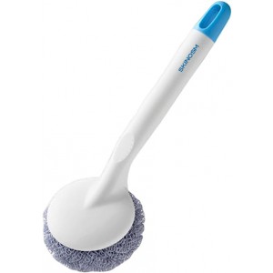 SKINOSM Cleaning Brush Long Handle Deep Clean Fiber Material Kitchen Dishwashing Brush Pot Cleaning Tool Household Supplies White
