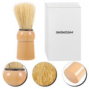 SKINOSM Shaving Brush with Wood Base Handle Soft Beard Soap Brush Professional Hair Salon Wet Shaving for Men